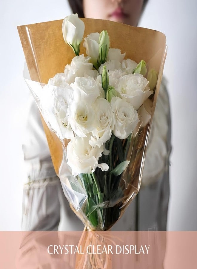 BBJ WRAPS Long Flower Bags for Bouquets, Large Flower Sleeves for Bouquets Supplies, Brown Bouquet Bags Flower Bar Supplies-50 Counts (4.7"x14"x22"L) - Image 4